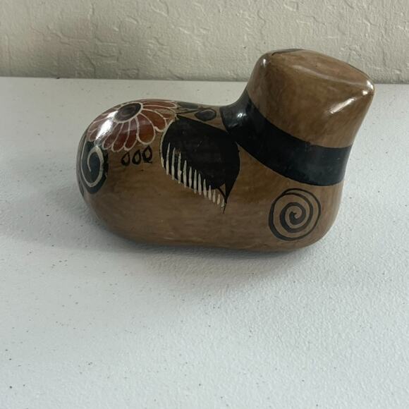 Cat Mexican Tonala Pottery Hand Painted 4" Tall Brown - Picture 4 of 14